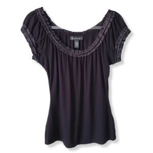 Vtg 90s Women Black Drapey Top S Dark Romance Soft Goth Coquette Whimsy Witchy